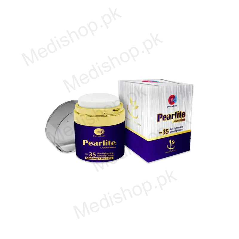    Pearlite l-glutathione spf35 skin lightening glowing cream skincare derresthetics uk