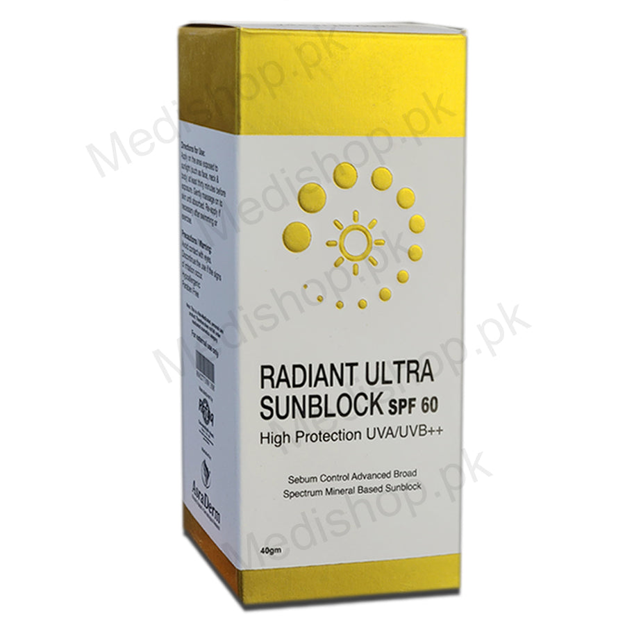 Radiant Ultra Sun Block SPF 60 40ml – Medishop.pk