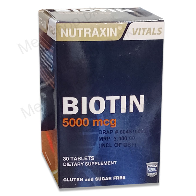 Nutraxin Biotin 5000mcg Tablets