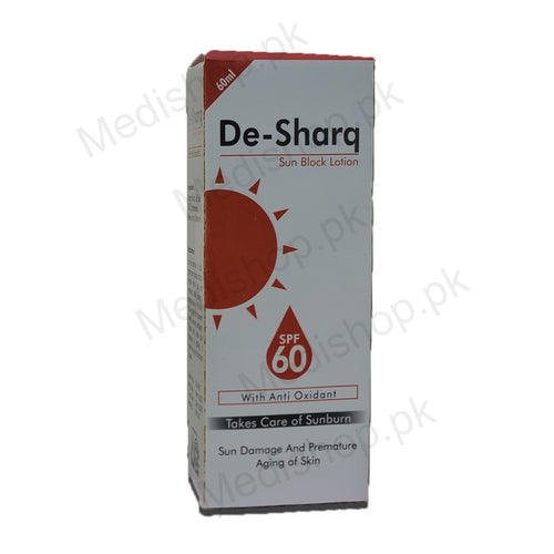 de Sharq sun block lotion spf60 tulip healthcare