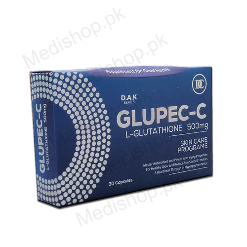 glupec-c l glutathione skin care parograme 500mg 30capsules derm care