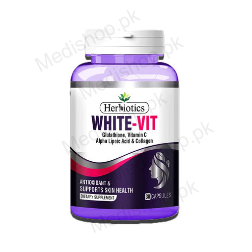 herbiotics white vit glutathione vitamin c alpha lipotic acid & collagen dietary supplement