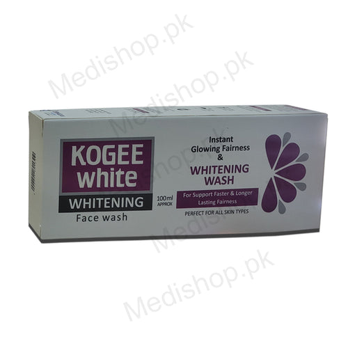kogee white whitening face wash 100ml rafaq cos ceuticals