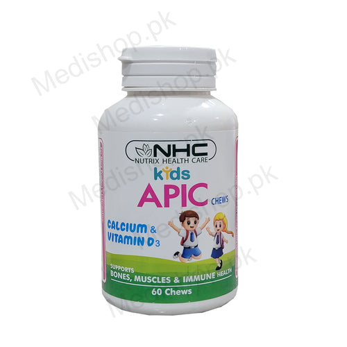  nhc kids apic chewabale tablet calcium vitamin d3 nutrix health care