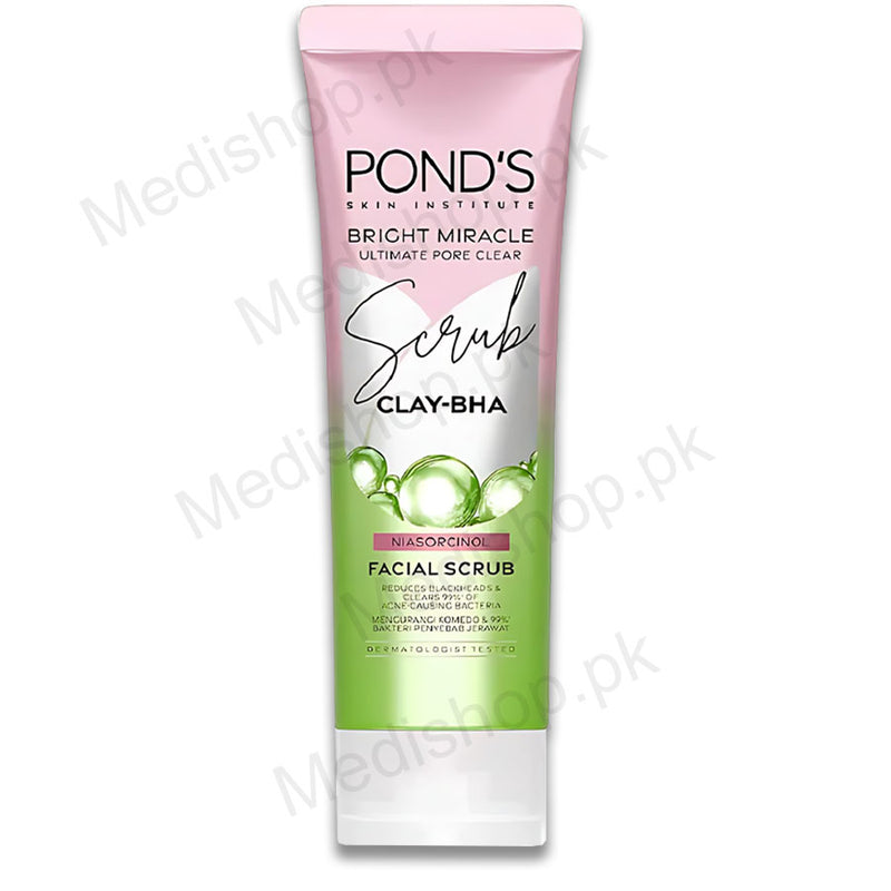 Ponds Bright Miracle Scrub CLAY BHA Facial Scrub