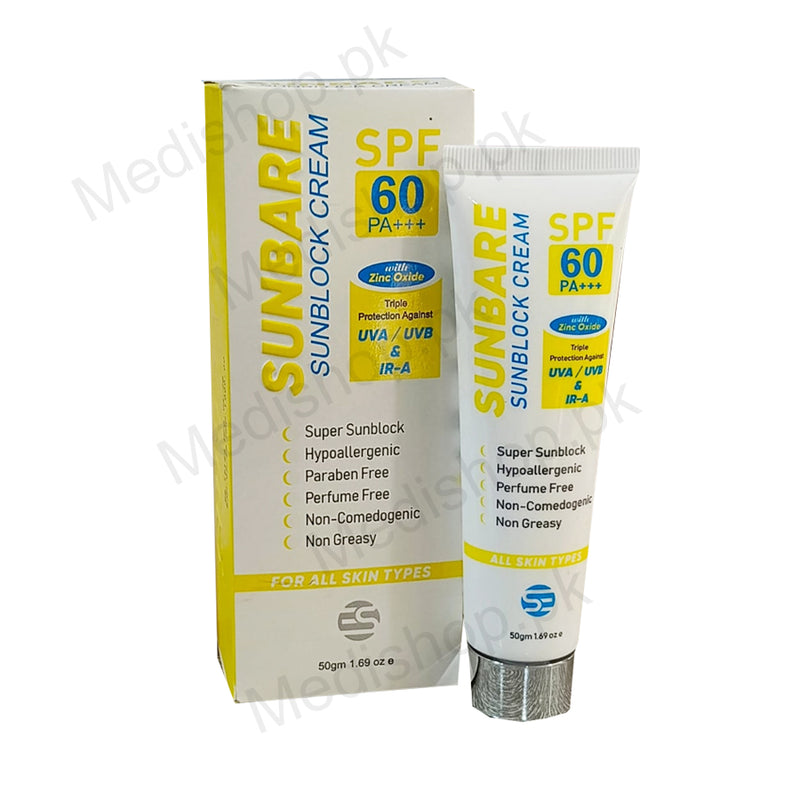 Sunbare Sunblock Cream spf60-Best Sunblock-Discount price – Medishop.pk