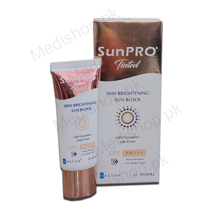 SunPro Tinted Skin Brightening Sunblock SPF50 +++ – Medishop.pk