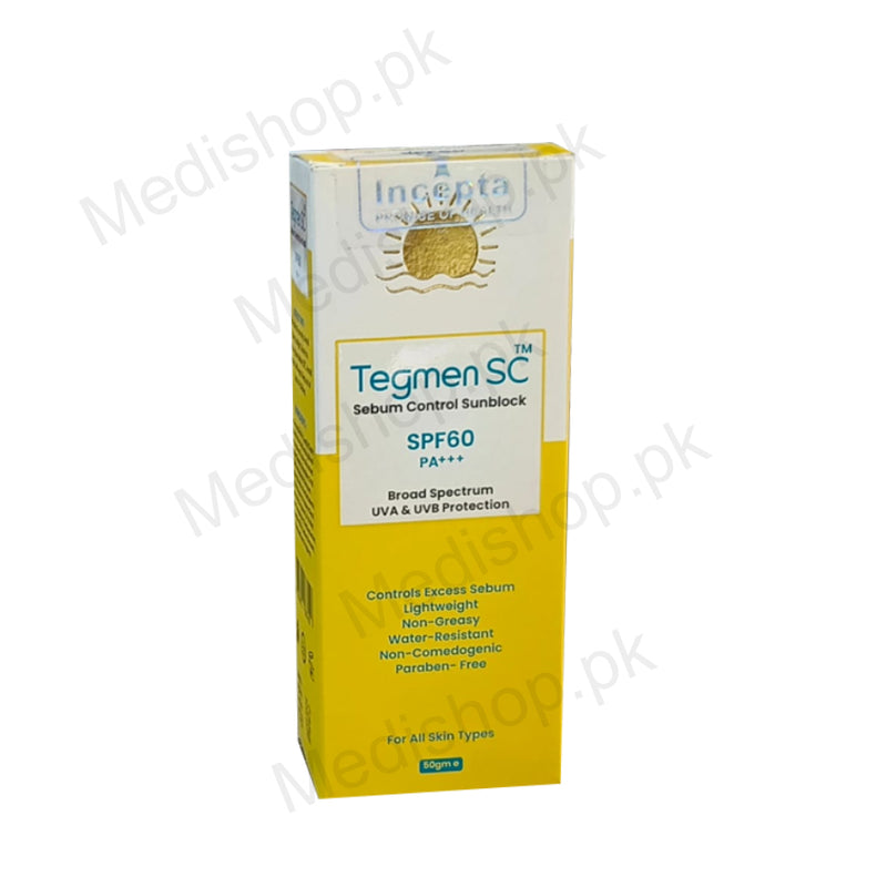 Tegmen SC Sun Block SPF-60 50gm – Medishop.pk