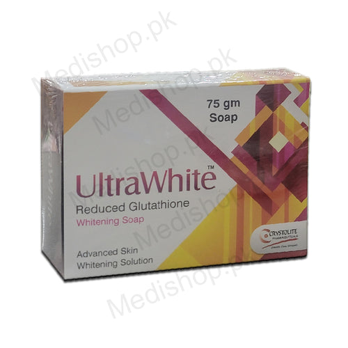 ultrawhite reduced glutathione whitening soap 75gm crystolite pharmaceuticals