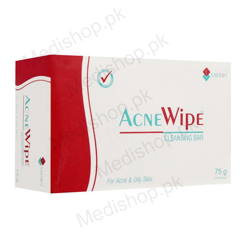 ACNEWIPE Cleansing Bar Soap 75gm anti acne safrinskincare