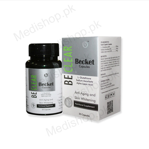 BECLEAR-Becket Capsules 20's L-Ghutathione For Anti Aging Whitening beckett pharma skin whitening