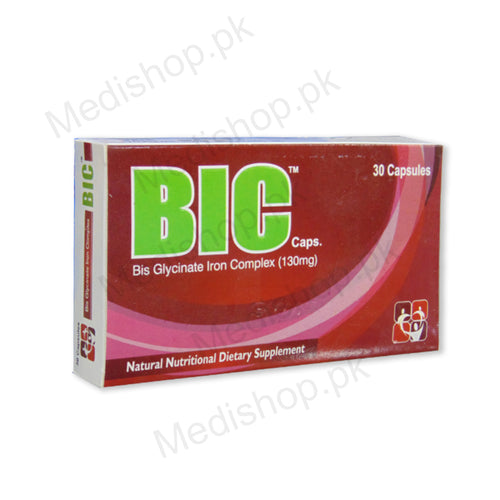 BIC Capsules bis glycinate iron complex 130mg natural nutritional dietary supplement neuvic pharma