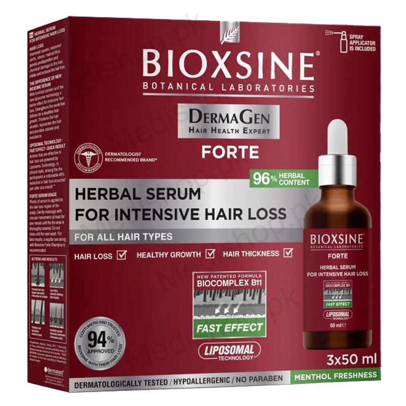 BIOXSINE FORTE DERMAGEN INTENSIVE HAIR SERUM 150ML hairfall HairCare botanical laboratories Biota