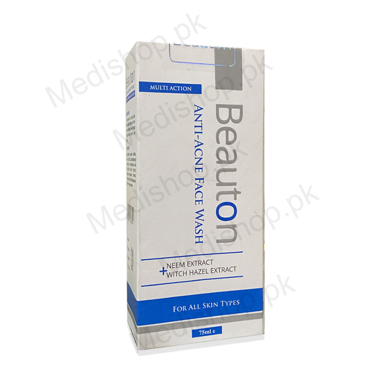 Beauton anti acne multi action facewash skin care beauton cosmetics 75ml