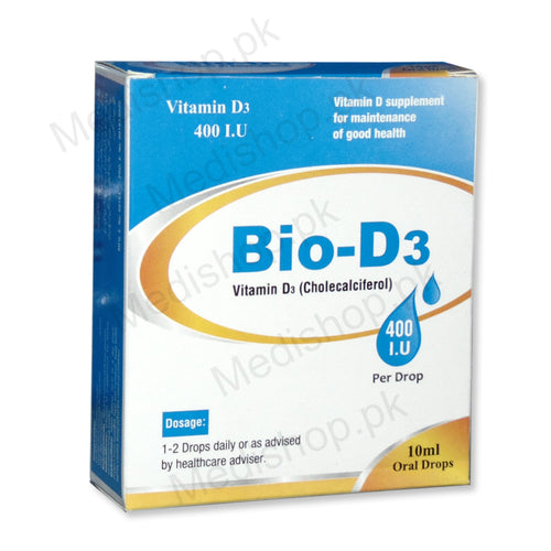 Bio-D3 Vitamin cholecalciferol 400 i.u oral drops 10ml supplements Bio-Labs