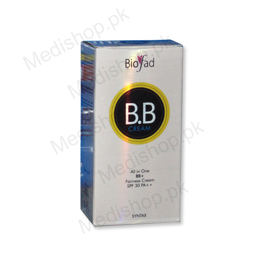 Biofad B.B Cream 30gm fairness cream whitening spf 30 syntax pharma