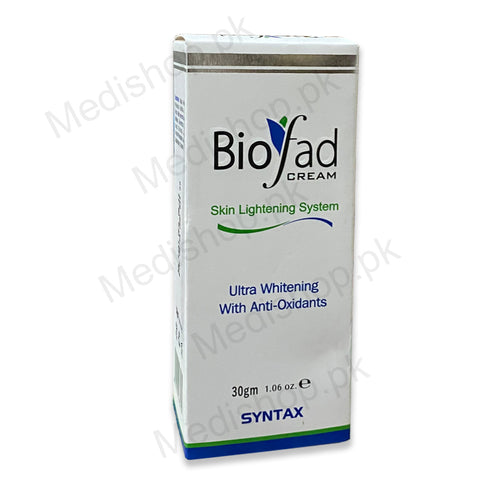     Biofad cream for skin lightening system ultra whitening anti oxidants syntax cosmeceuticals 30gm