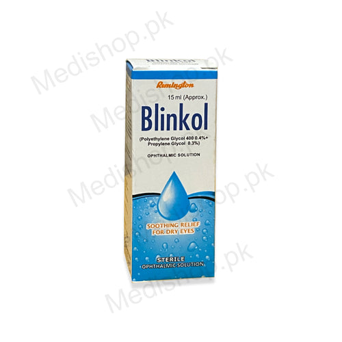 Blinkol Eye Drops 15ml Polyethylene Glycol 400 0.4% + Propylene Glycol 0.3% Remington Pharma