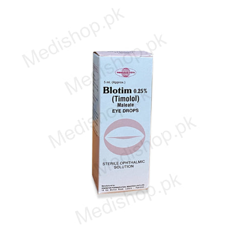Blotim 0.25% Eye Drops 5ml Timolol Remington pharma eye care treatment