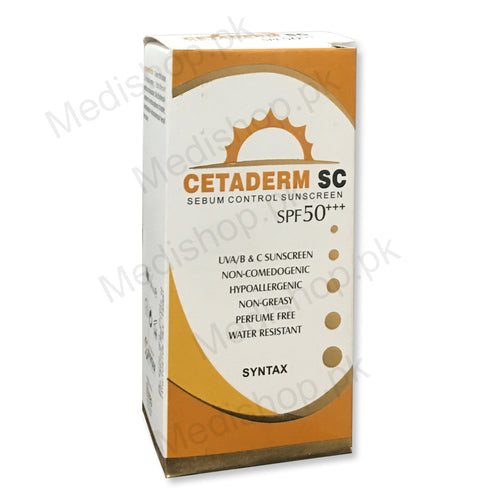    Cetaderm SC SPF50 Sunscreen sunblock sun protection sytax pharma skin care