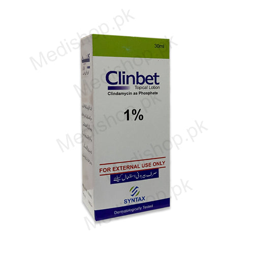 Clinbet topical lotion clindamycin phosphate 1% syntax pharma 30ml