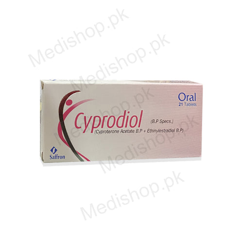 Cyprodiol oral tablets cyproterone acetate B.P+Ethinylestradiol saffron pharma