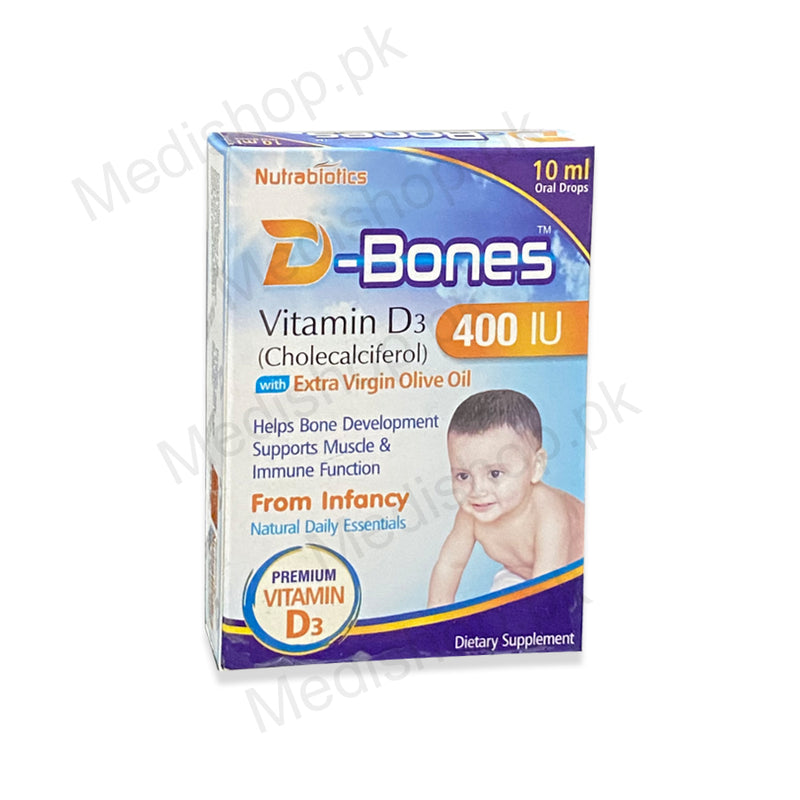 D-Bones Oral Drops 10ml vitamin d3 cholecalciferol Nutrabiotics