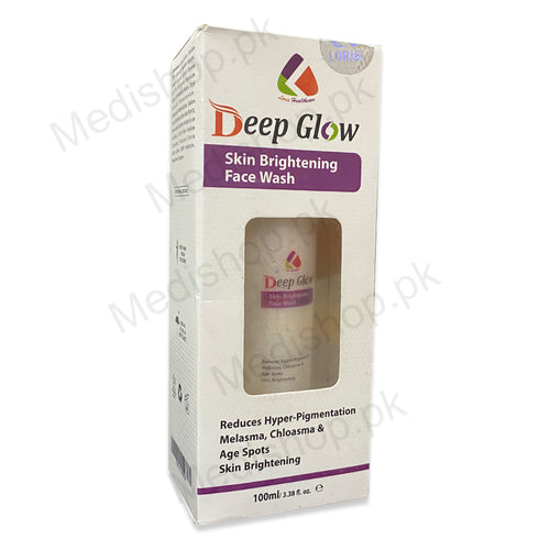 Deep Glow Skin Brightening Face Wash 100ml Reduces Hyper-Pigmentation Melasma, Chloasma & Age Spots, Skin Brightening loris healthcare