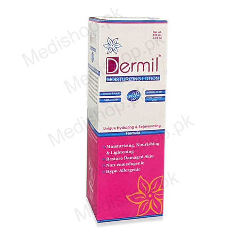 Dermil Moisturizing Lotion 100ml Spf-30 skincare Dermsol pharma