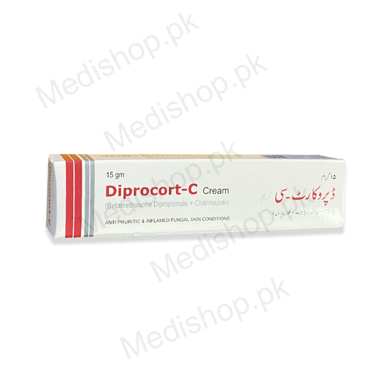 Diprocort-C Cream 15gram betamethasone dipropionate clotrimazole anti pruritic inflamed fungal skincare treatment pearl pharma