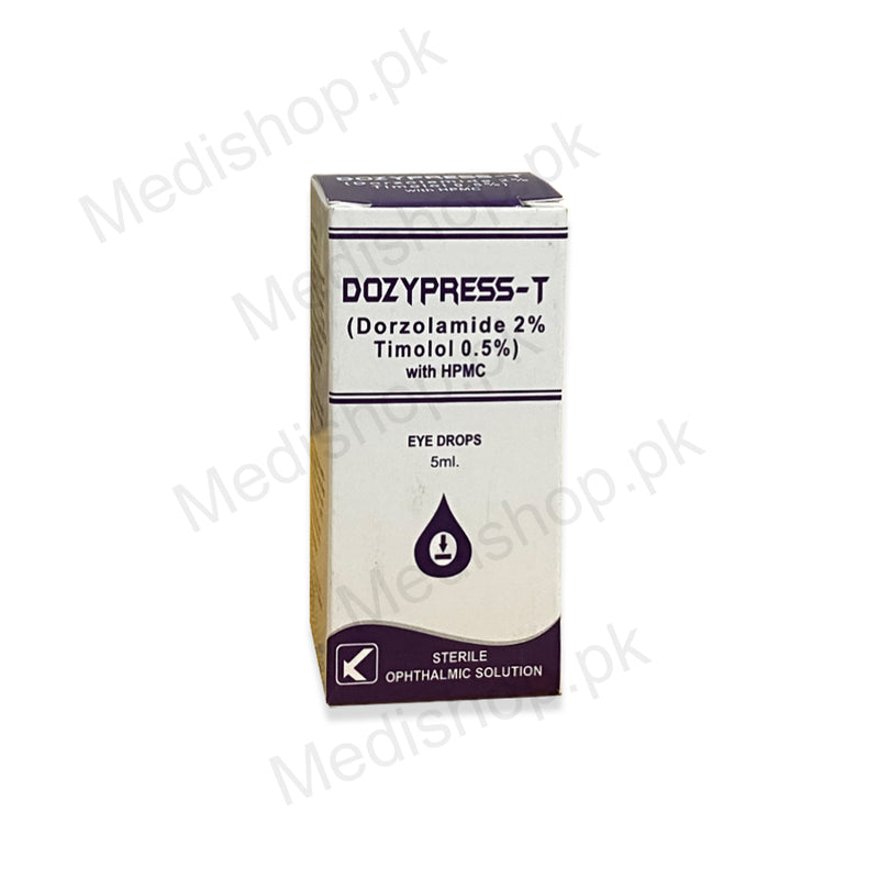 Dozypress-T Eye Drops 5ml dorzolamide 2% timolol 0.5% HPMC Kobec PHArm