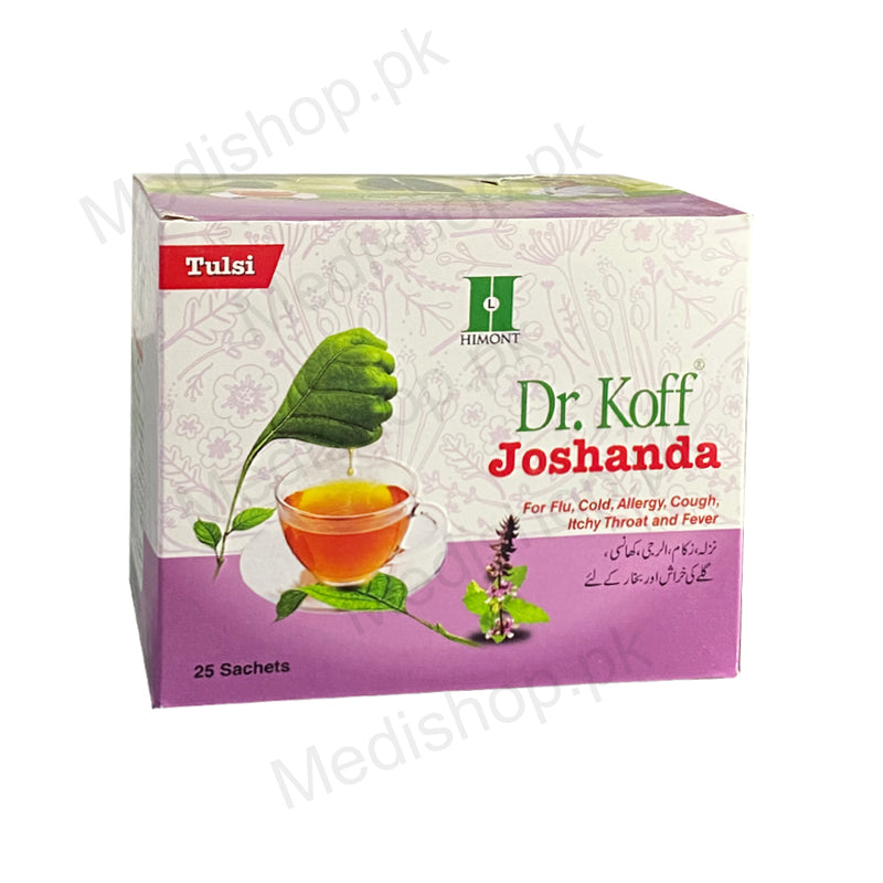 Dr.Koff joshanda for flu cold allergy cough itchy throat fever Tulsi himont Laboratories