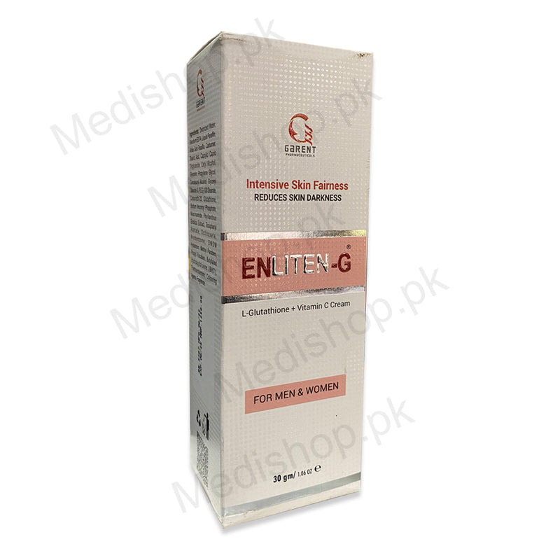 Enliten-G L-glutatione+ vitamin c cream 30gm garent pharmaceuticals whitening skin