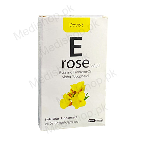    Erose Softgel capsules evening primrose oil alpha tocopherol davis pharma
