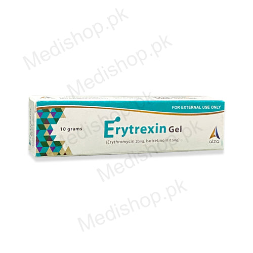 Erytrexin Gel erythromycin 20mg isotretinoin 0.5mg Alza pharma skin care treatment