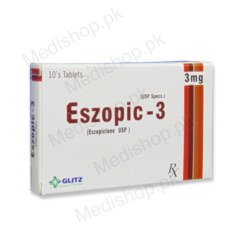 Eszopic-3 eszopiclone USP 3mg tablets glitz pharma 