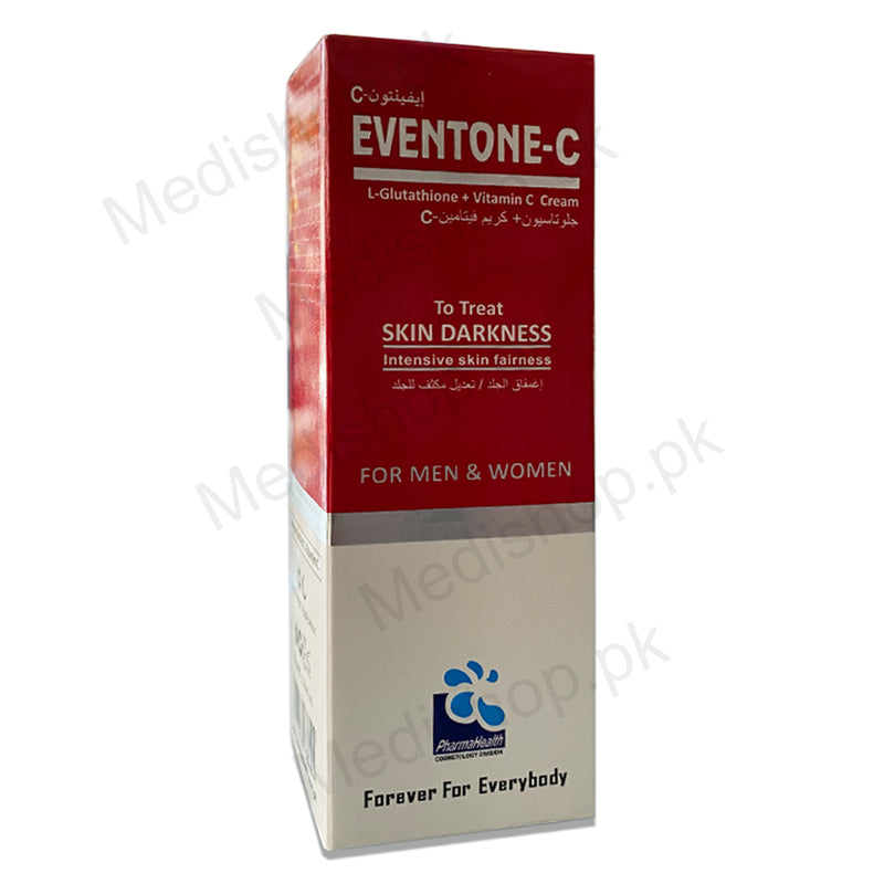 Eventone-c skin lightening treatment l-glutathione + vitamin c cream for men and women skincare pharmahealth