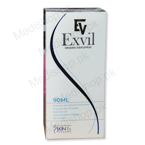 Exvil EV organic hair spray 90ml support hair growth thikness restore Zinc Sulfate copper sulfate amino acid L-Arginine Aloe vera Derma Shine hair care