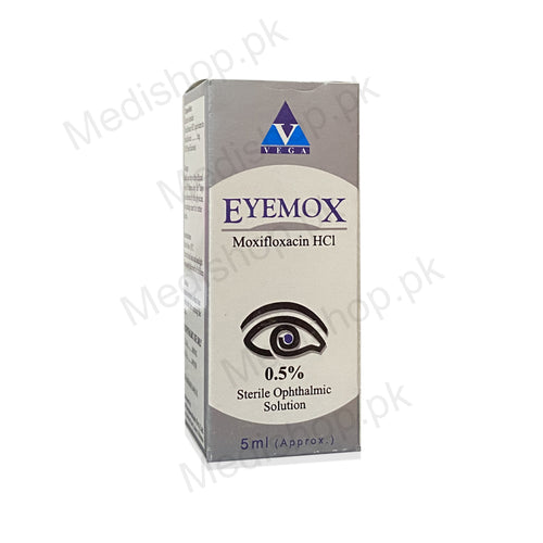     Eyemox moxifloxacin HCL eye drops solution care 5ml vega pharma