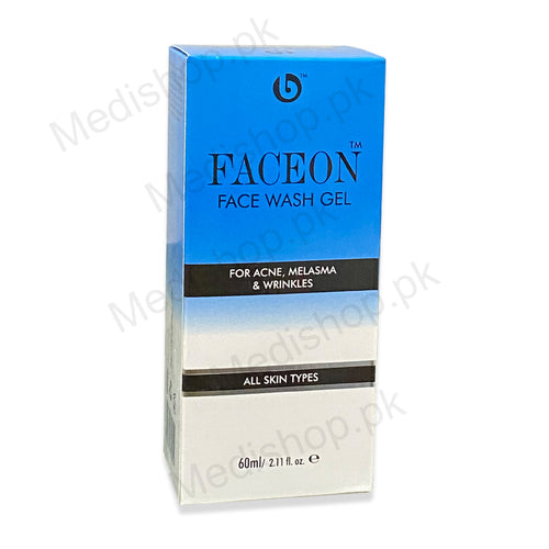 Faceon Face Wash Gel 60ml for acne melasma wrinkles skintreatment care beckett pharma
