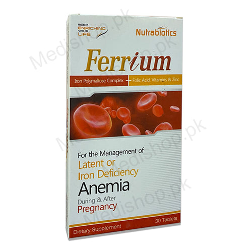 Ferrium iron polymaltose complex folic acid vitamin zinc  anemia supplement nutrabiotics pregnancy supplement