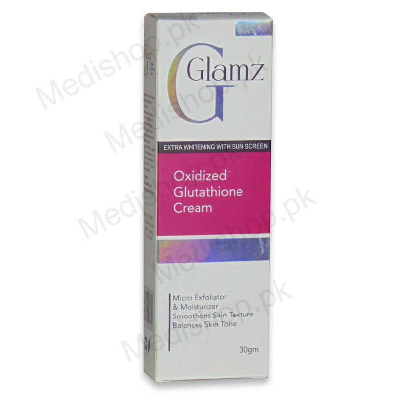 Glamz Extra Whitening Cream 30gm oxidize  glutathione Vitamin c Glycerin Aqua Aloe Vera Tulip Health Care