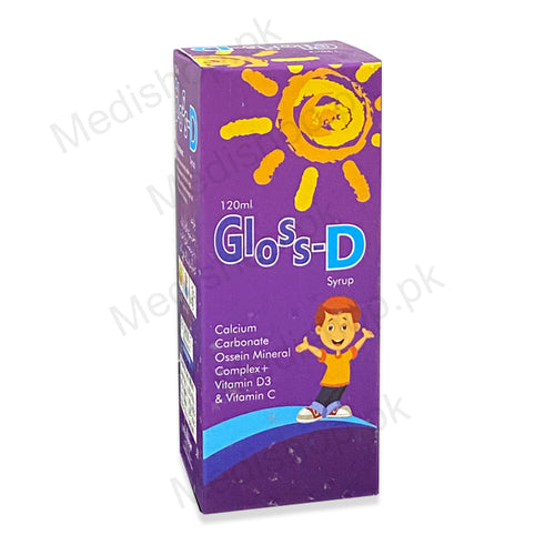 Gloss-D Syrup 120ml Bone health, Bone strength & flexibility, Assist in preventing & treating osteoporosis