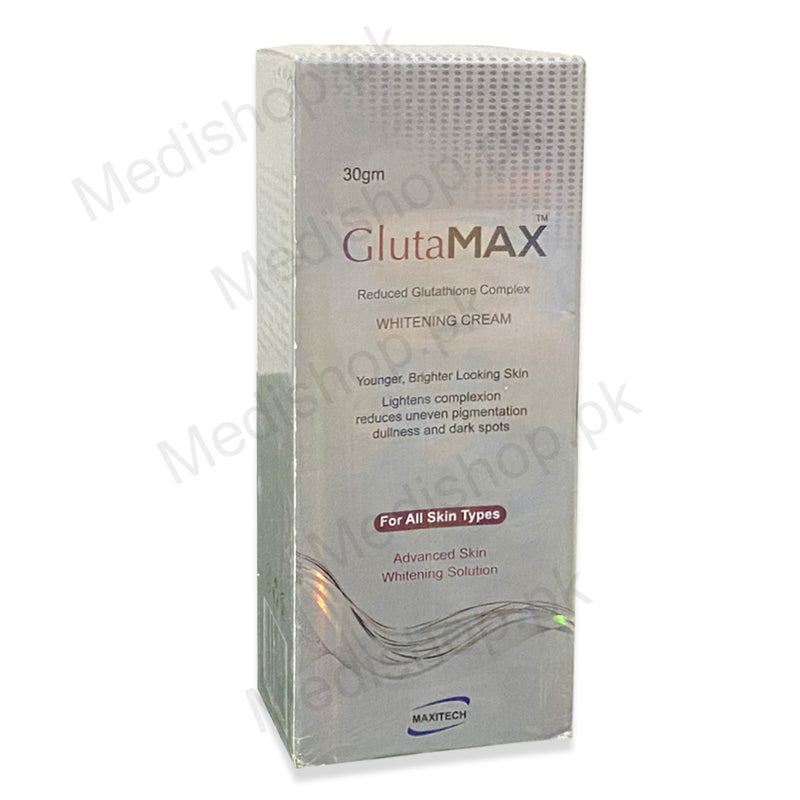 GlutaMax Whitening Cream 30gm Maxitech Pharma Reduce Glutathione Skin care lightening