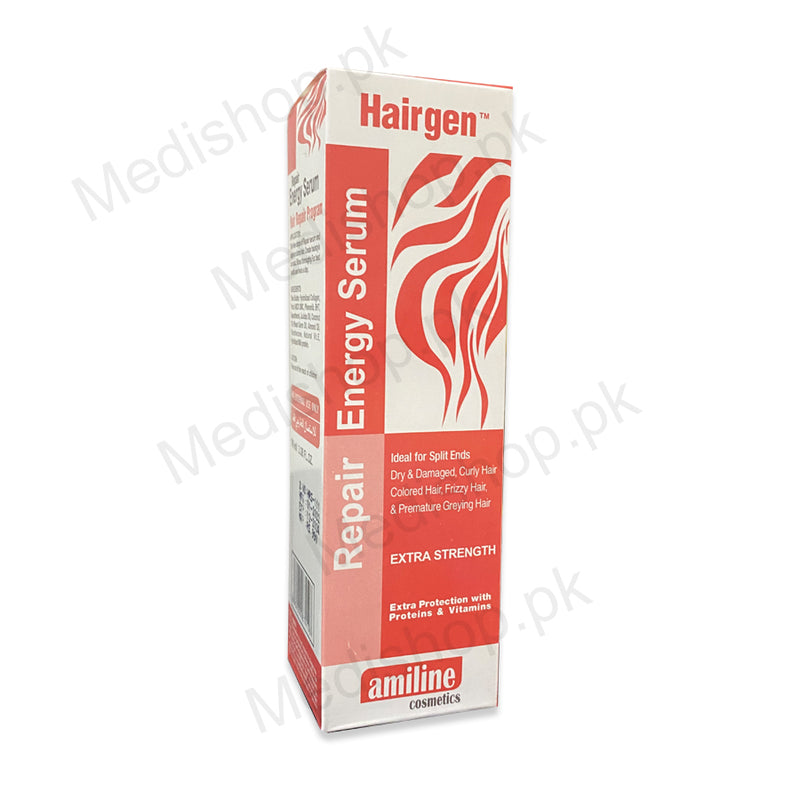 Hairgen Repair Energy Serum 100ml Split Ends Dry & Damaged, Curly Hair Colored Hair, Frizzy Hair, & Premature Greying Hair amiline cosmetics