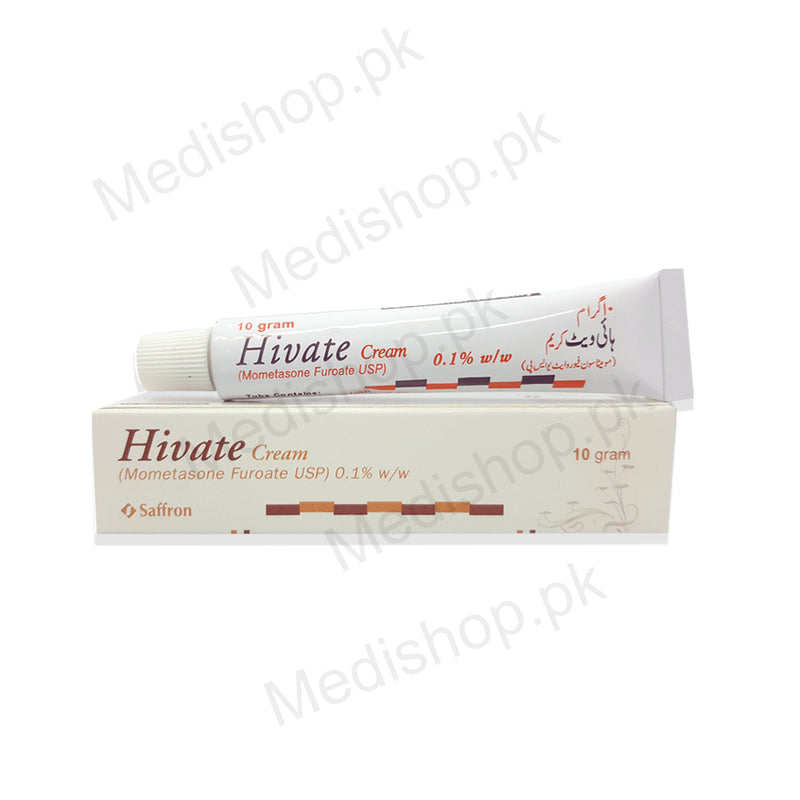 Hivate cream mometasone furoate 0.1% 10gram saffron pharma