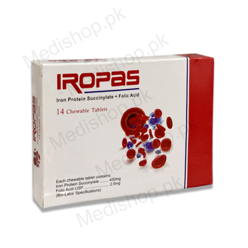 Iropas chewable tablets iron protein succinylate+folic acid bio-labs
