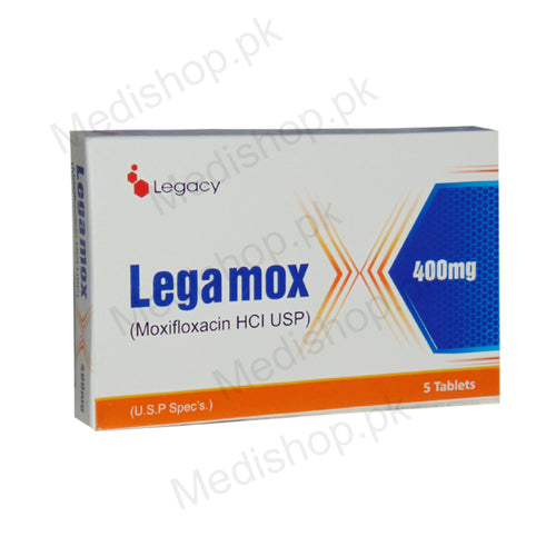    Legamox 400mg tablet Antibiotic moxifloxacin HCL Legacy pharma