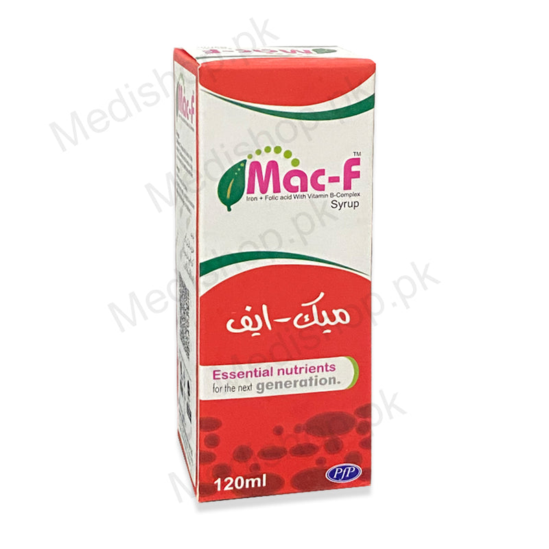 Mac-F Syrup 120ml Iron + Folic acid with Vitamin B-Complex