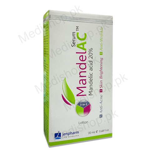 Mandelac serum mandelic acid 20% anti acne care skin brightening wrinkle jenpharm life sciences